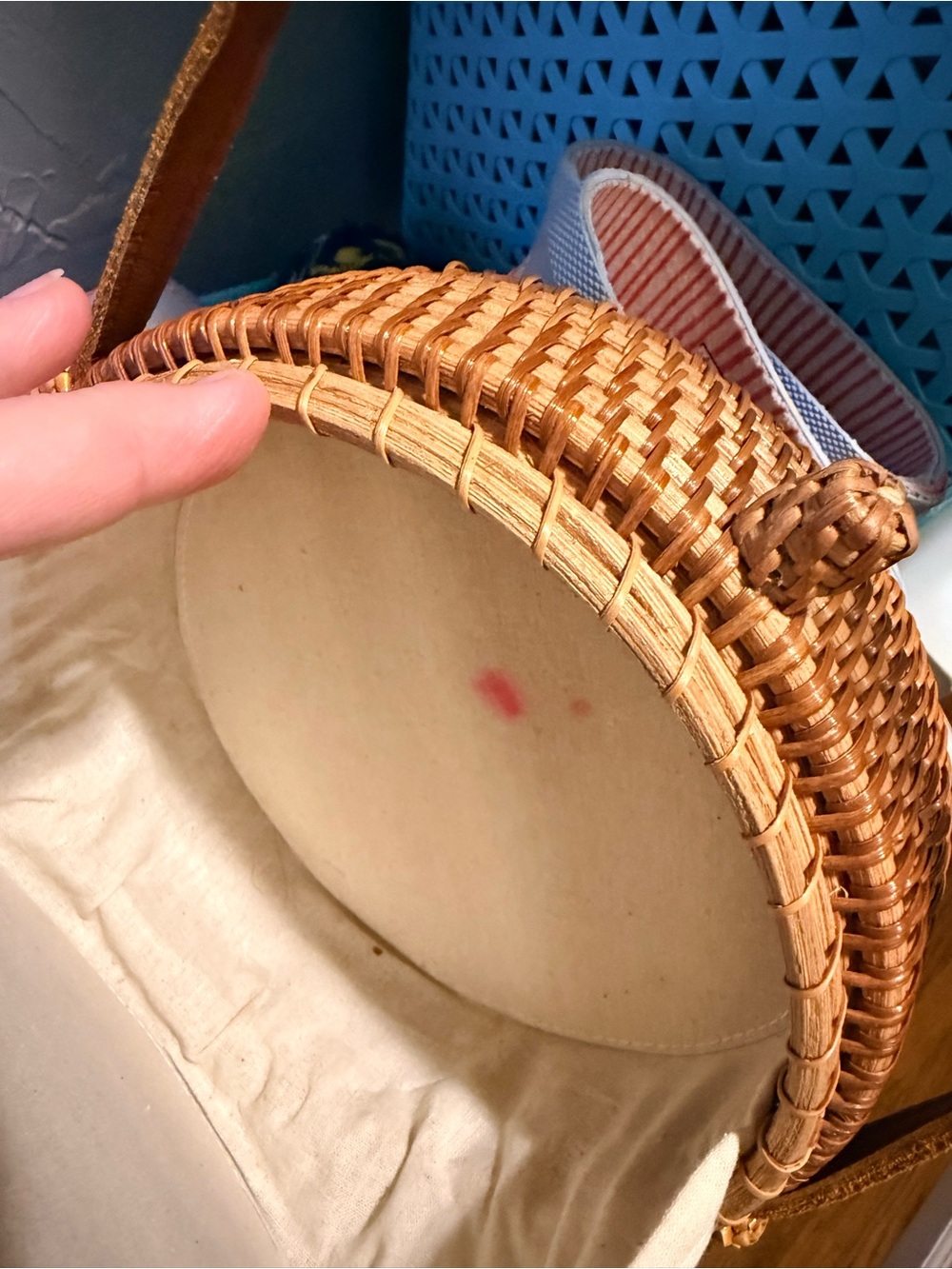 Unlisted Tan Woven Round Crossbody Bag - Picture 3 of 4